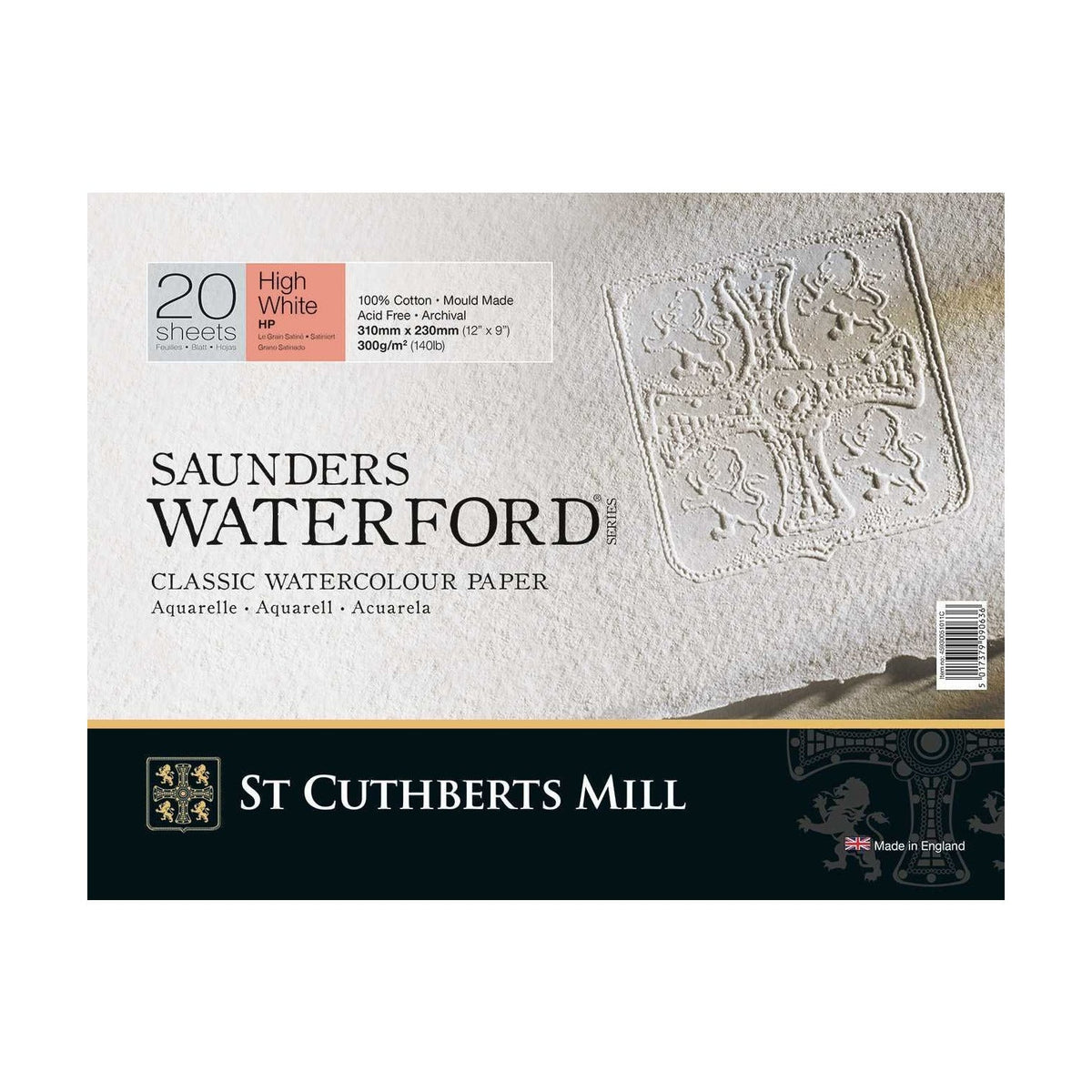 Akvarelltömb CANSON Saunders Waterford HP 300 g/m² 31 × 41 cm – 20 lap