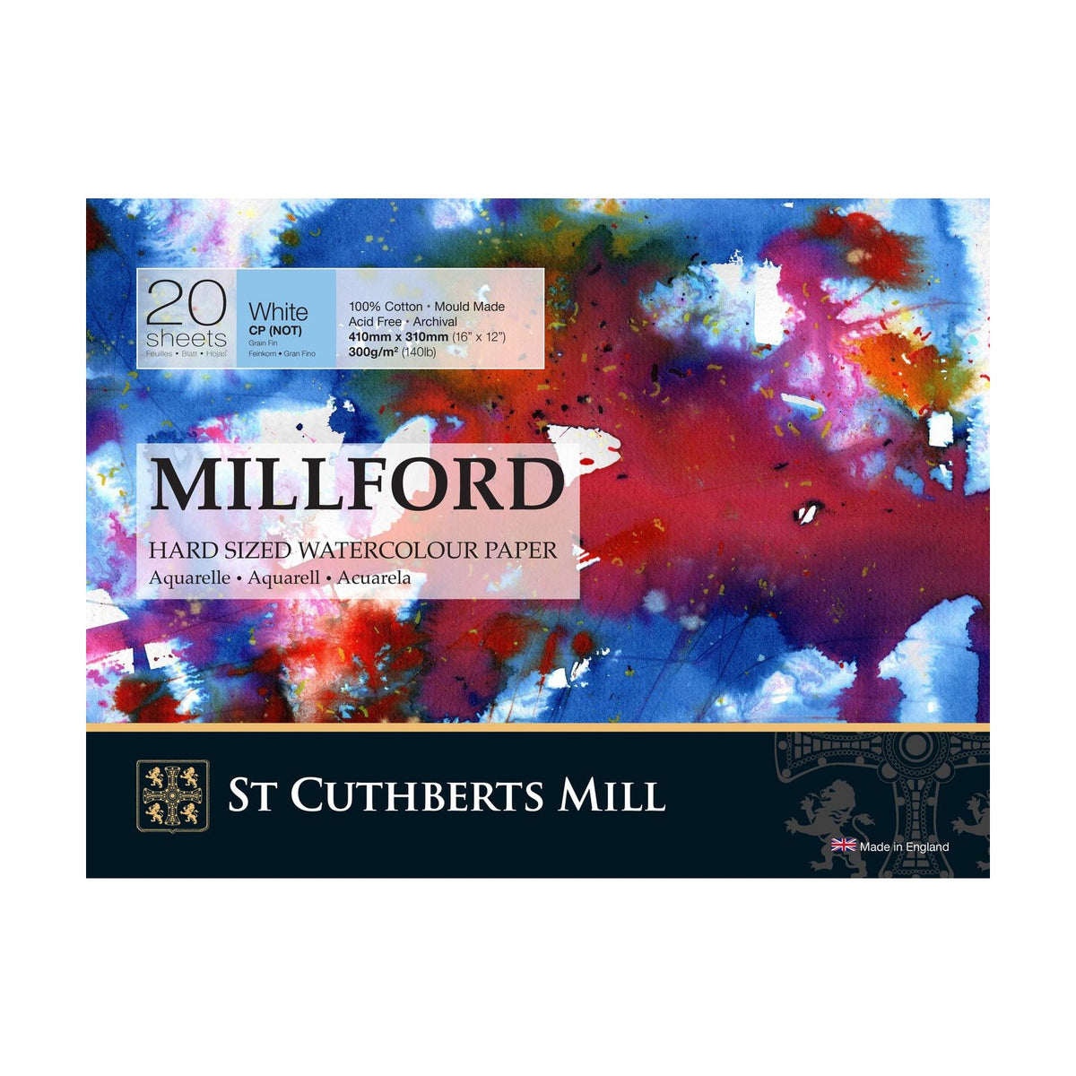 Akvarelltömb CANSON St Cuthberts Millford finom szemcsés 300 g 20 lap – 31 41 cm