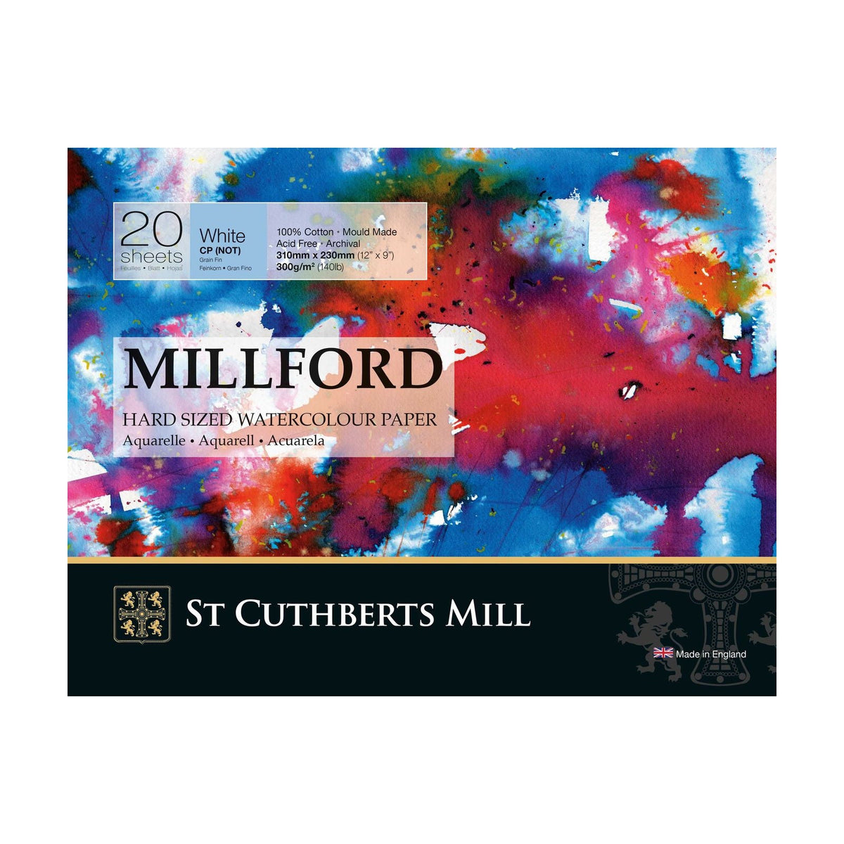 Akvarelltömb CANSON St Cuthberts Millford finom szemcsés 300 g 20 lap – 31 41 cm