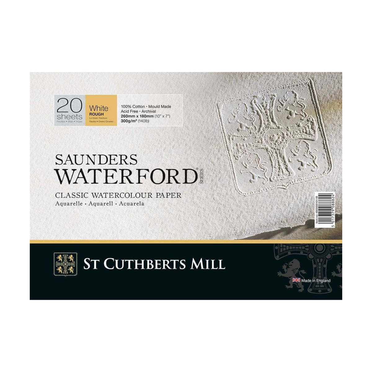 Akvarelltömb CANSON St Cuthberts Saunders Waterford Rough 300 g/m² 26 × 51 cm – 20 lap