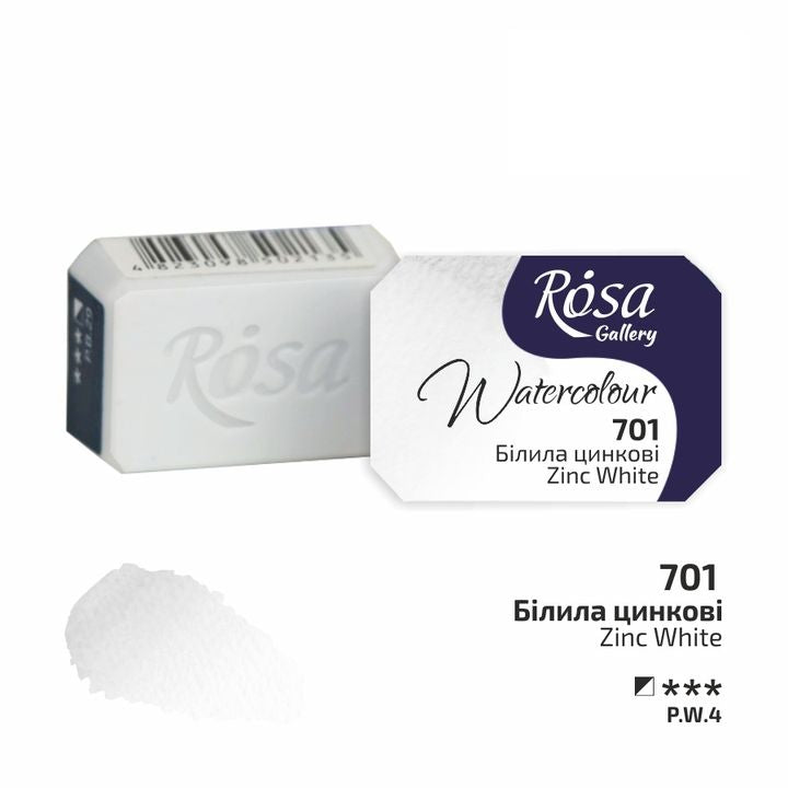 Akvarellfesték Rosa Gallery szilkés 2,5 ml – 701 cink fehér