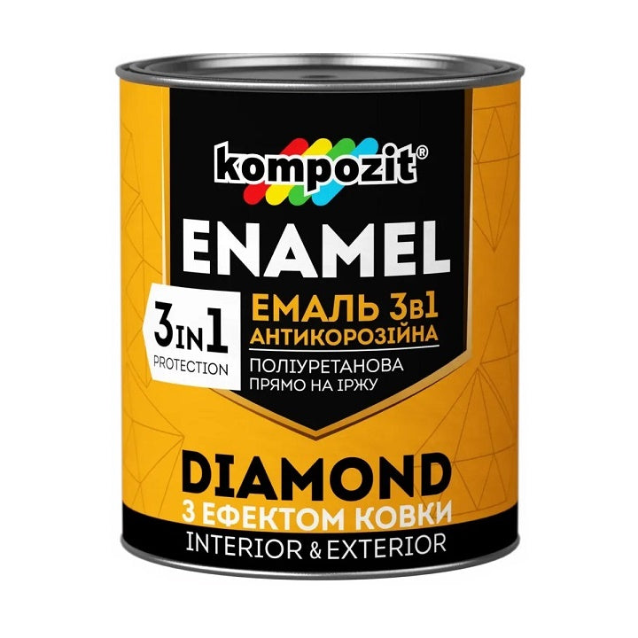 Korróziógátló zománc 3 az 1-ben KOMPOZIT DIAMOND 0,65 l – Fekete