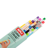 APLI Color Click nyomós színes ceruzák, 12 db pótbetétekkel és hegyezővel