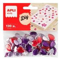 APLI dekorációs akril strasszkövek 100 db, vegyes méret és szín – cseppek