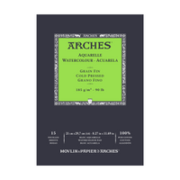 ARCHES akvarelltömb finom szemcsés természetes fehér 185 g/m2 A4 - 15 lap