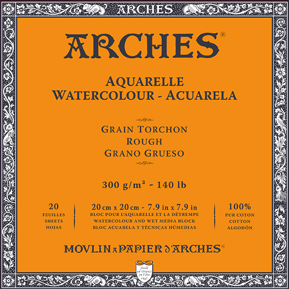 ARCHES akvarelltömb Rough természetes fehér 300 g/m² 10 – 31 cm - 20 lap
