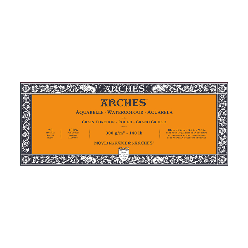 ARCHES akvarelltömb Rough természetes fehér 300 g/m² 10 – 31 cm - 20 lap