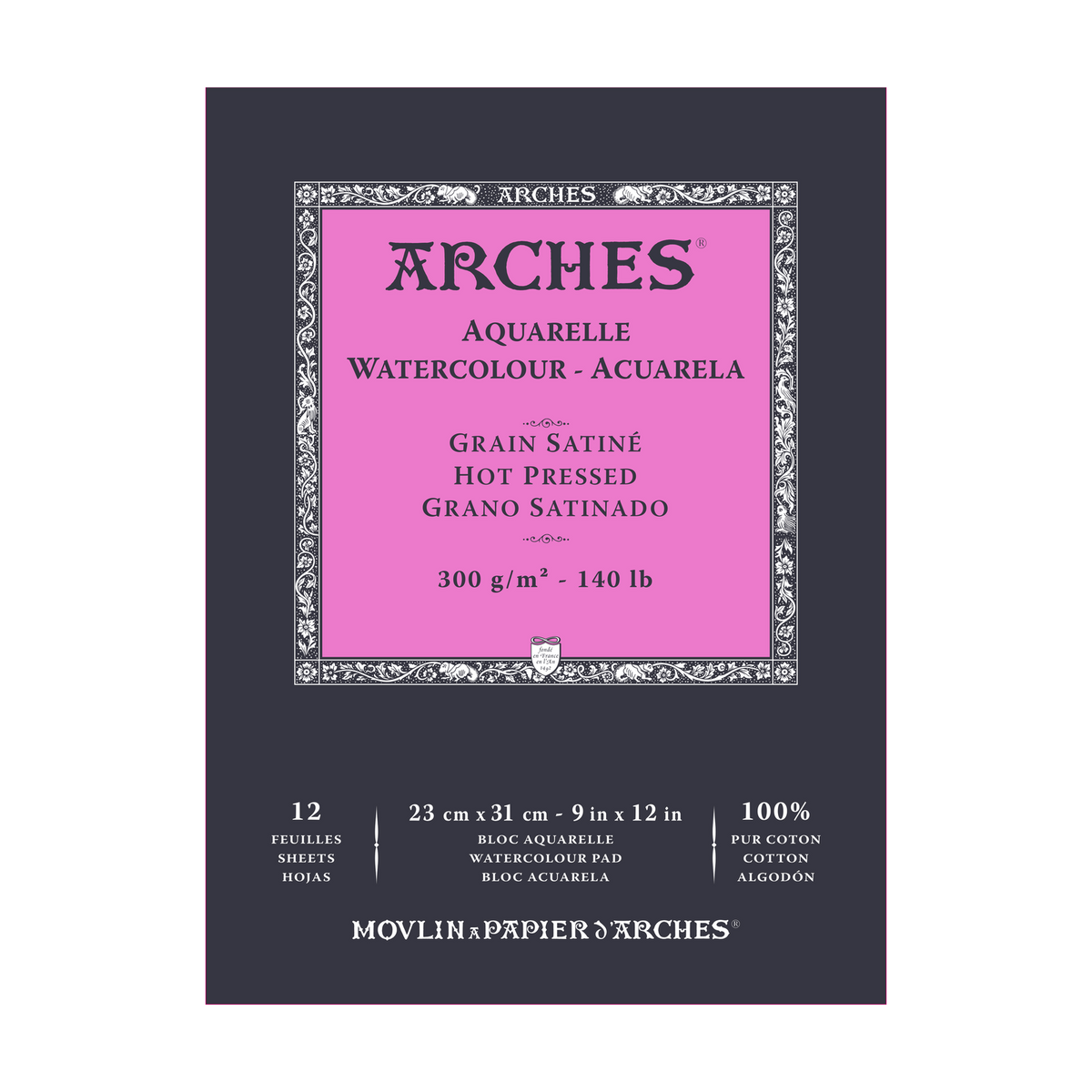 ARCHES akvarelltömb sima HP természetes fehér 300 g/m² A5 – A3 - 12 lap
