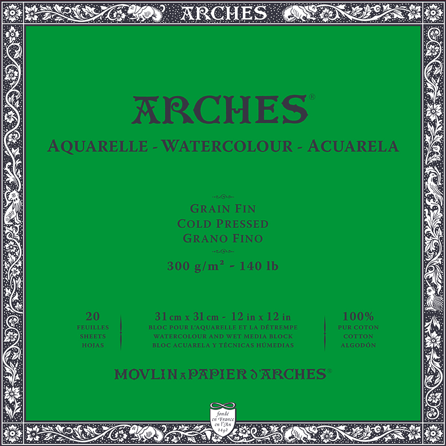 ARCHES Aquarelle akvarelltömb CP természetes fehér 300 g/m² – 20 lap