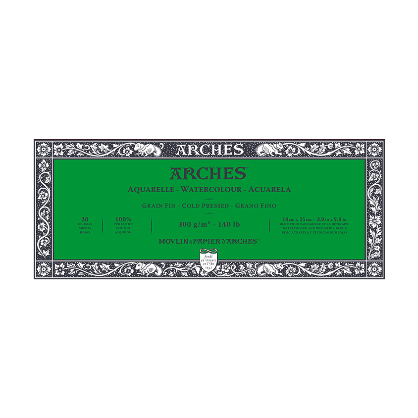 ARCHES Aquarelle akvarelltömb CP természetes fehér 300 g/m² – 20 lap