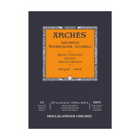 ARCHES Aquarelle akvarelltömb durva szemcsés természetes fehér 300 g/m² – 12 lap