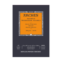 ARCHES Aquarelle akvarelltömb durva szemcsés természetes fehér 300 g/m² – 12 lap