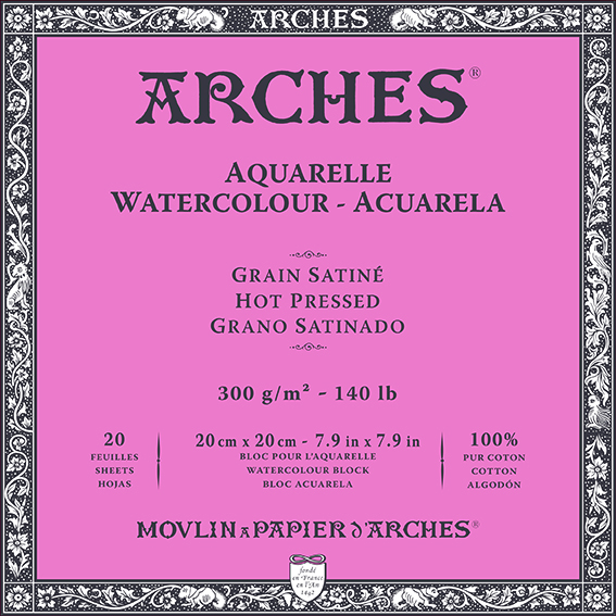 ARCHES HP akvarelltömb természetes fehér 300 g/m² – 20 lapos