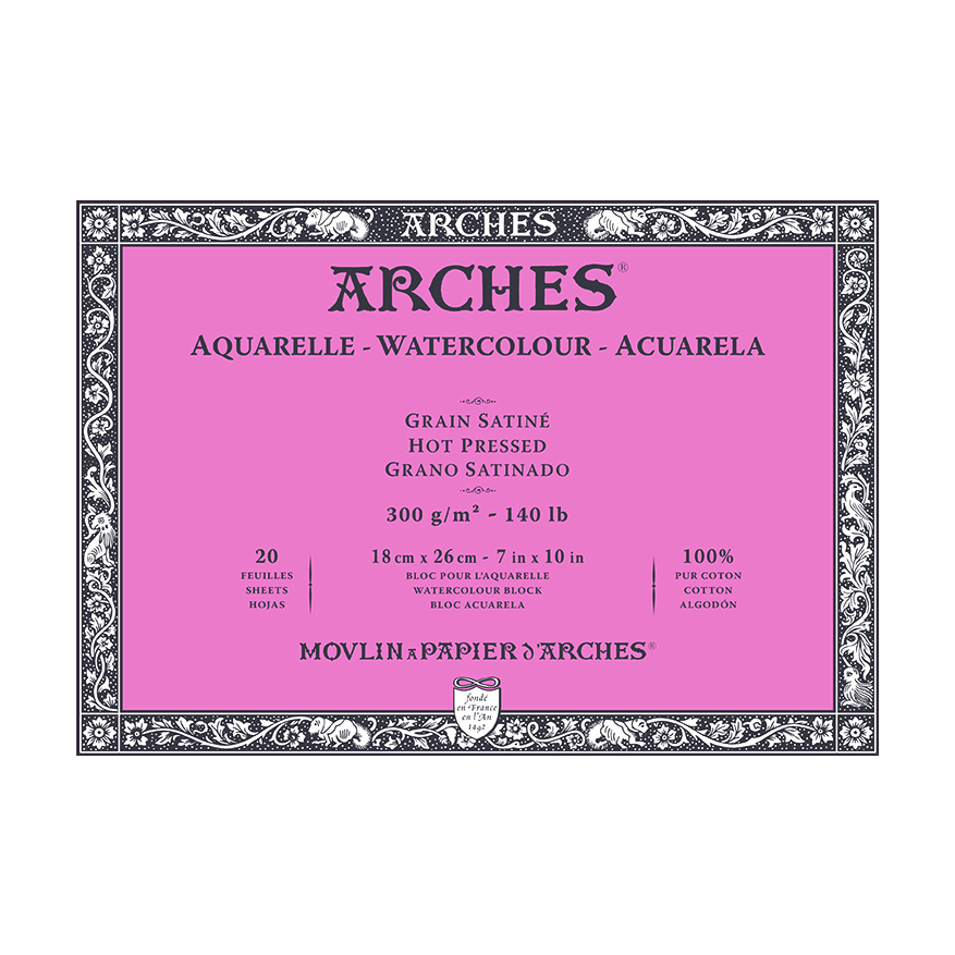 ARCHES HP akvarelltömb természetes fehér 300 g/m² – 20 lapos