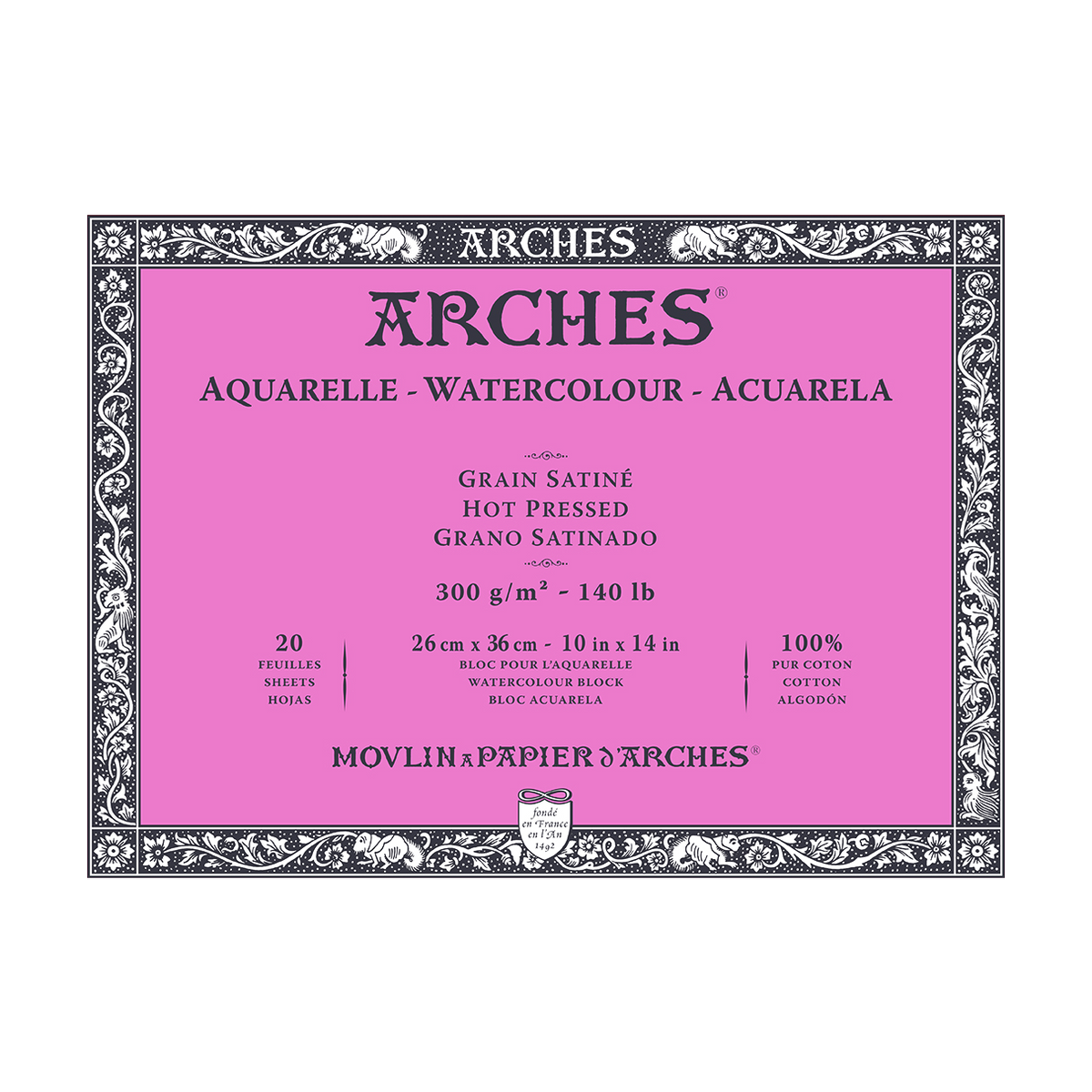 ARCHES HP akvarelltömb természetes fehér 300 g/m² – 20 lapos