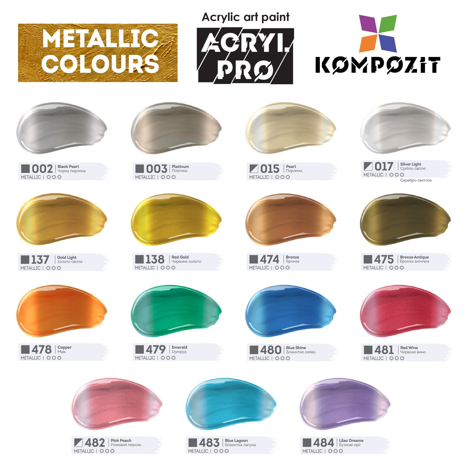 Kompozit ACRYL PRO BOX akrilfesték készlet 73 x 75 ml
