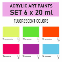 Kompozit STANDART Fluorescent akrilfesték készlet 6 x 20 ml