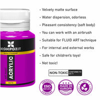Kompozit STANDART Fluorescent akrilfesték készlet 6 x 20 ml