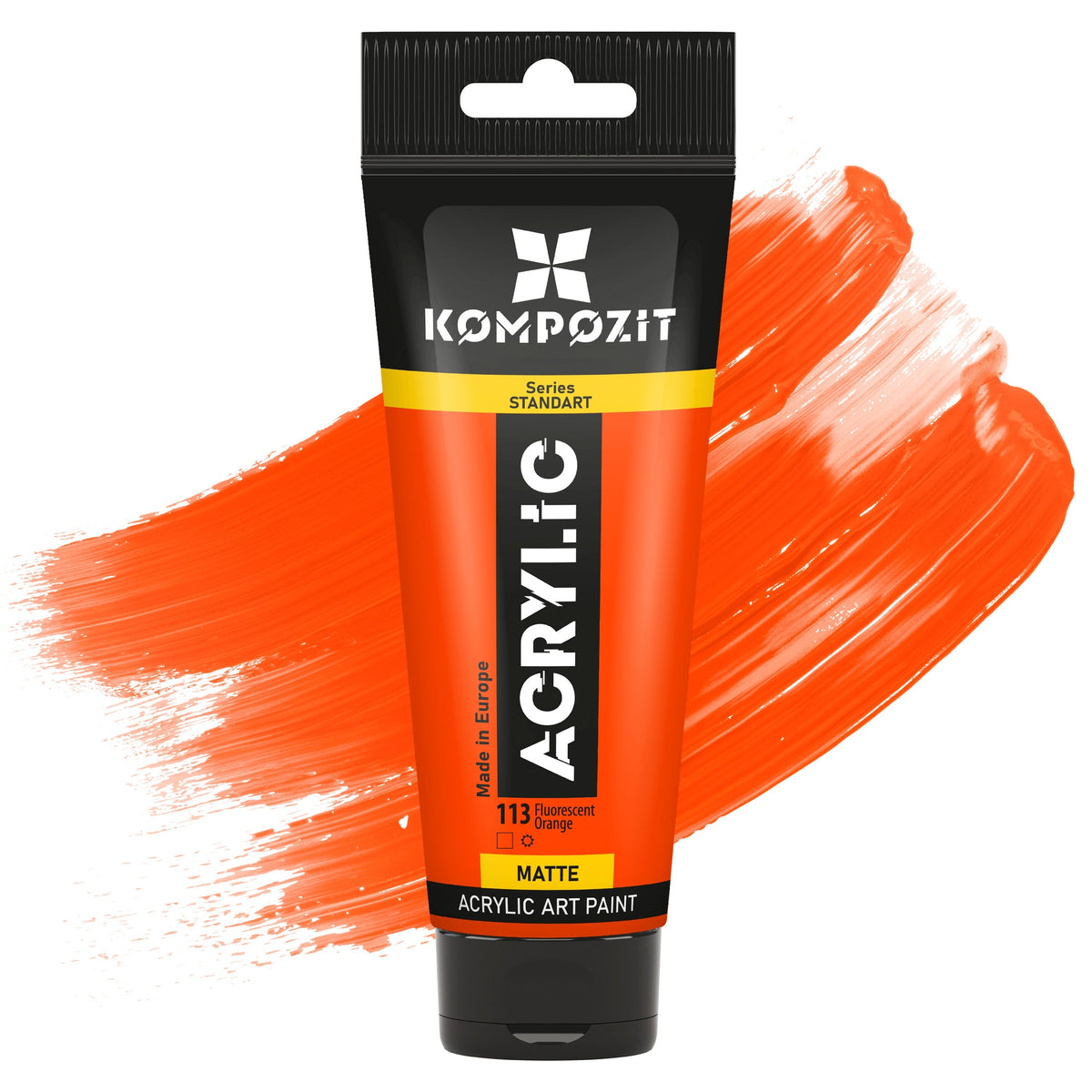 Kompozit STANDART Fluorescent akrilfesték 75 ml – 113 Fluoreszkáló narancssárga