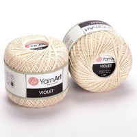 Pamut fonal YarnArt Violet 50 g – 6282 krémfehér