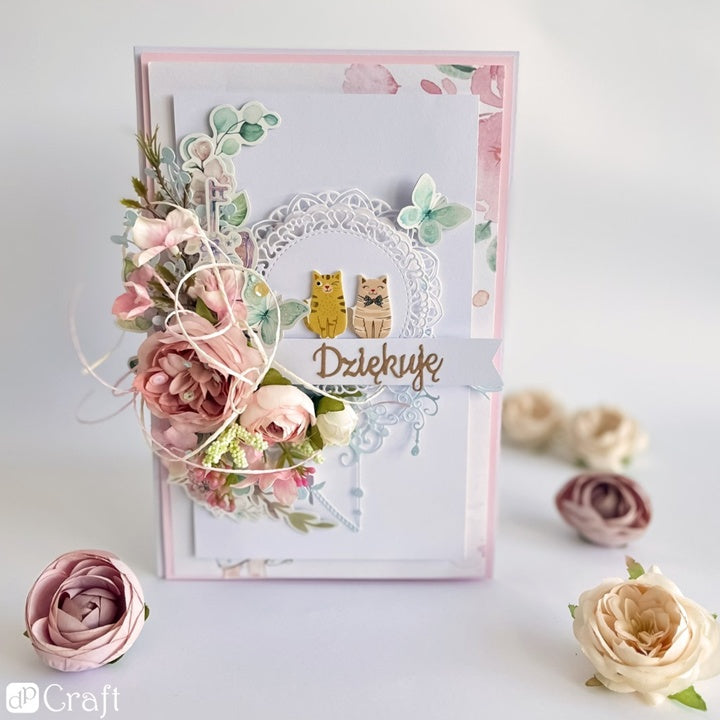 Boho virágok és pillangók papírkivágások - 50 darabos készlet (3)