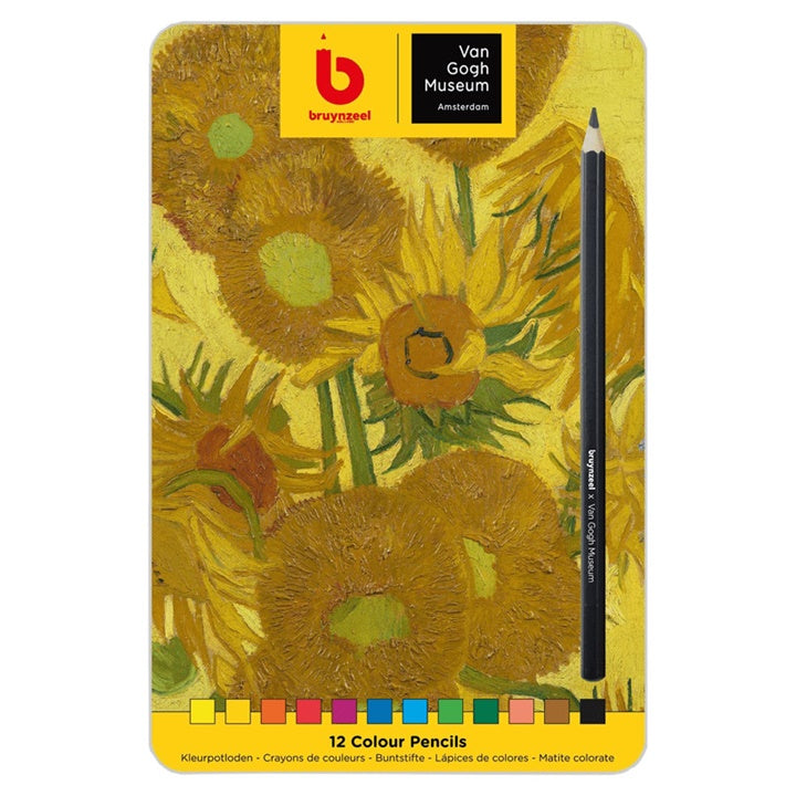 Bruynzeel Van Gogh Múzeum színes ceruzák - Napraforgók fémdobozban 12 db (1)