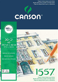 Canson 1557 vázlattömb A3 180 g/m² 30 lap ragasztott finomszemcsés