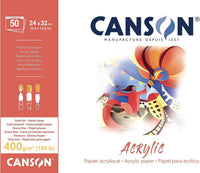 Canson akrilblokk CP Natural White 400 g/m² - 50 lap, 24 x 32 cm