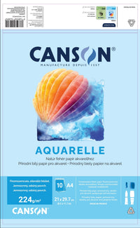 Canson akvarelltömb CP 224 g/m² 10 lap A4 ragasztott