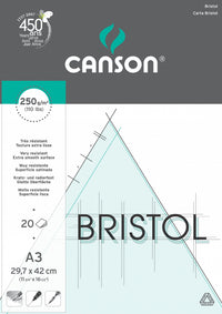 Canson Bristol rajztömb 250 g/m² 20 lap A3 ragasztott