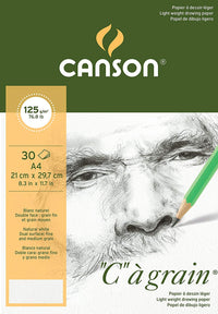 CANSON C a grain vázlattömb 125 g/m² A3 - 30 lap, finomszemcsés ragasztott