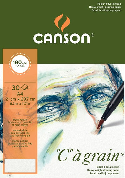 CANSON C a grain vázlattömb 180 g - 30 lap, A4, finomszemcsés ragasztott