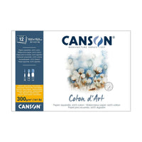 CANSON Coton d'Art akvarelltömb CP 300 g/m² 10,5 x 15,5 cm - 12 lap