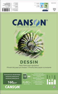CANSON Dessin rajztömb A4 160 g - 15 lap
