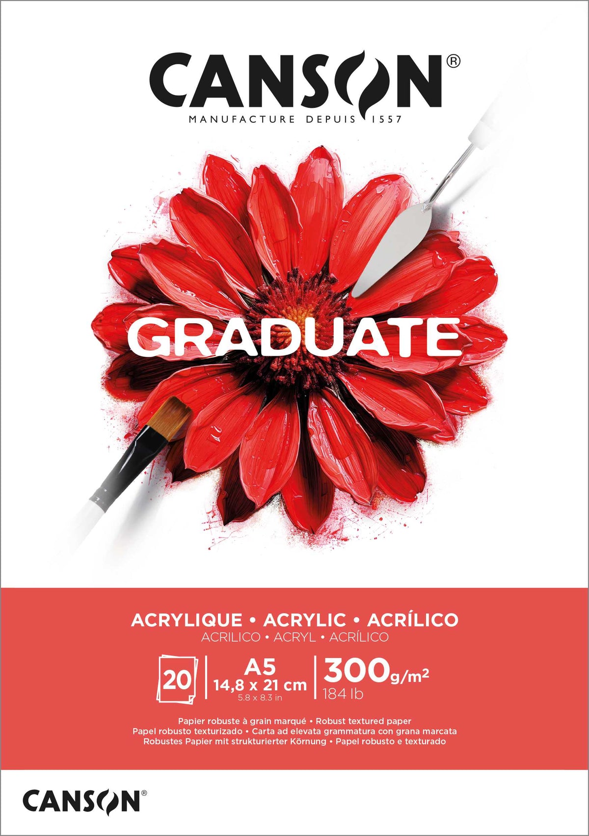 CANSON Graduate akrilfestő tömb 300 g/m² - 20 lap, A5