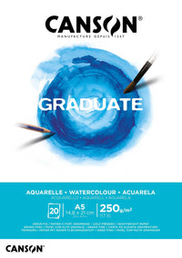 Canson Graduate akvarelltömb CP 250 g - 20 lap, A5 ragasztott