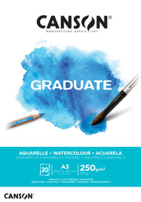 Canson Graduate akvarelltömb CP 250 g/m² 20 lap A3 ragasztott