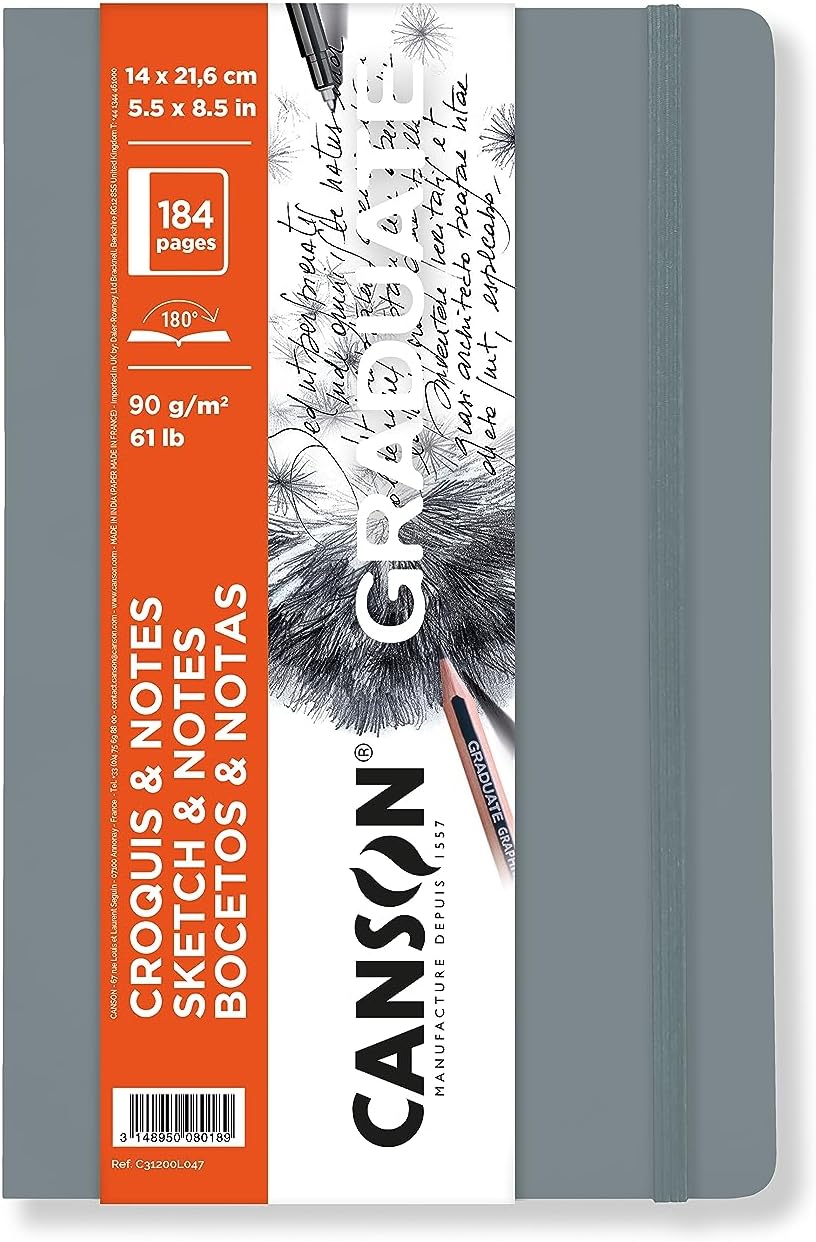 Canson Graduate Art Book vázlatfüzet 90 g puhakötés Light Grey - 184 lap (14 x 21,6 cm)