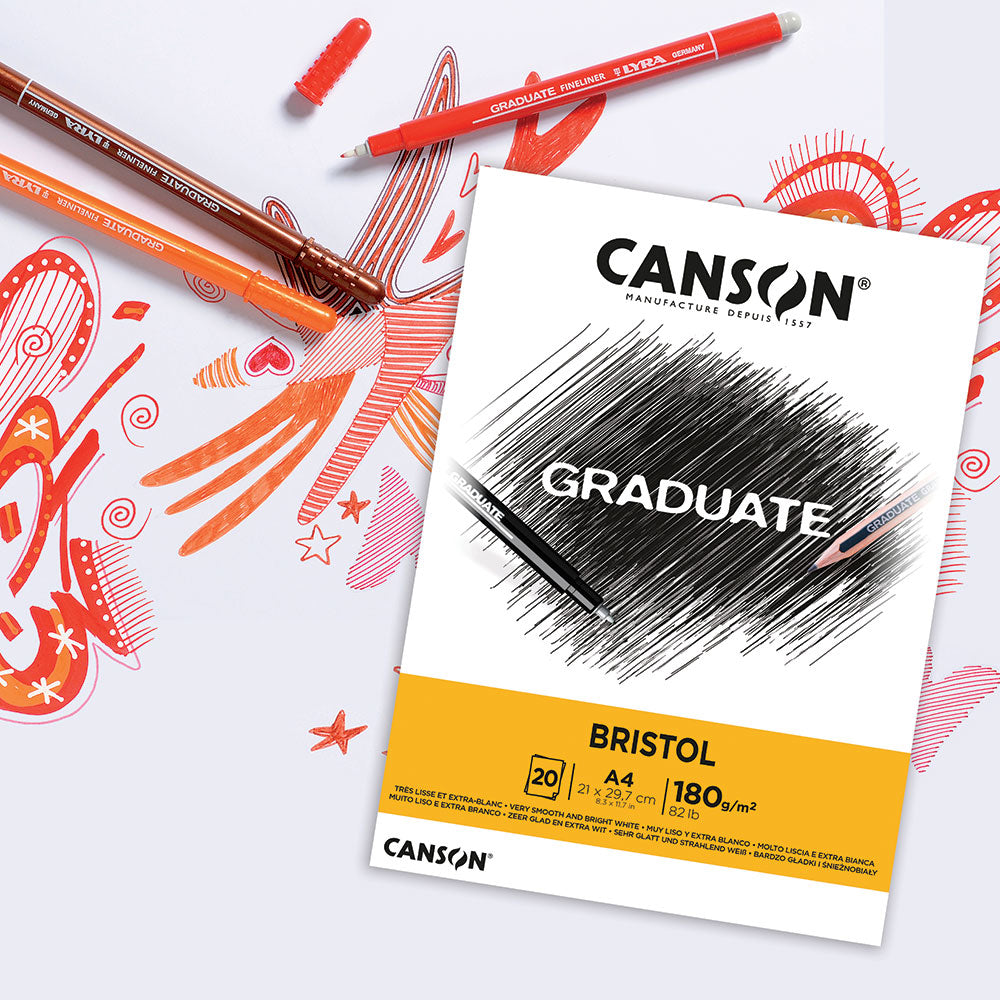 CANSON Graduate Bristol rajztömb 180 g/m² A4 - 20 lap, ragasztott