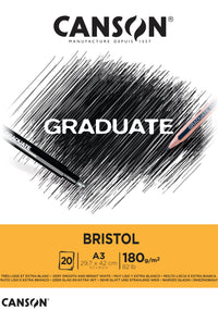 CANSON Graduate Bristol rajztömb 180 g/m² - 20 lap, A3, ragasztott