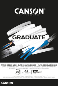 Canson Graduate fekete vázlattömb 120 g/m² A4 tömbösített - 20 lap