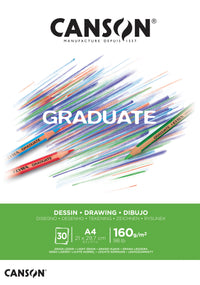 Canson Graduate White rajztömb 160 g/m² A4 ragasztott - 30 lap