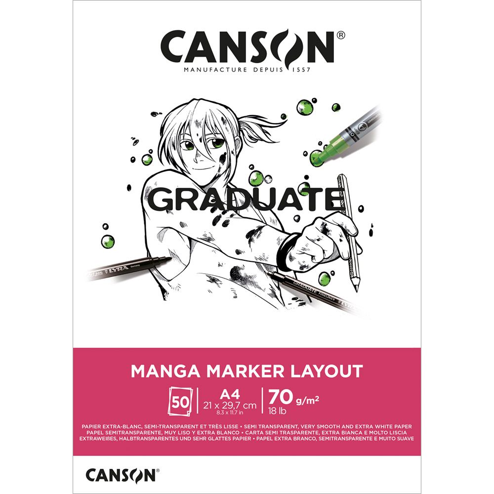 Canson Graduate Manga tömb 200 g/m² - 30 lap, A4, ragasztott