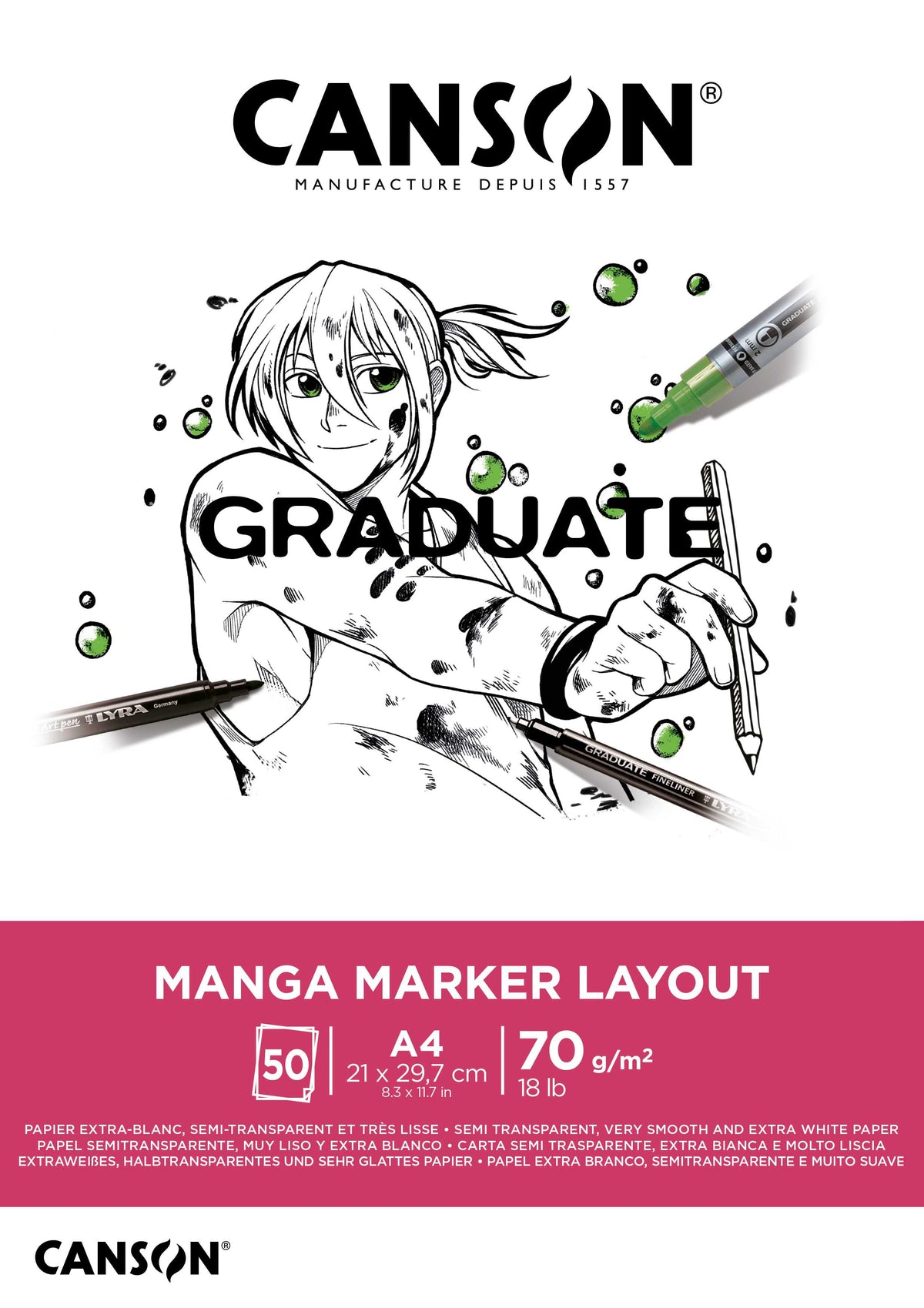 Canson Graduate Marker tömb 70 g/m² 50 lap A4 ragasztott