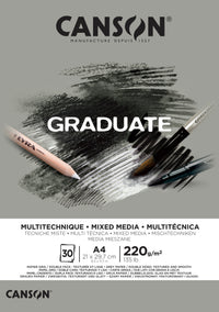 Canson Graduate Mix Media tömb Grey 220 g/m² - 30 lap, A4, ragasztott