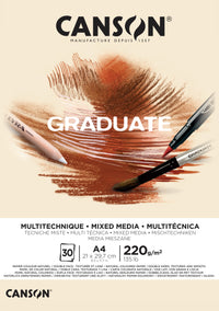 Canson Graduate Mix Media blok Natural 220 g 30 lap A4 ragasztott