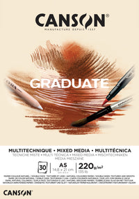 Canson Graduate Mix Media Natural tömb 220 g 30 lap A5 ragasztott