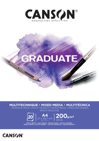 Canson Graduate Mix Media tömb fehér 200 g/m² - 20 lap, A4 ragasztott