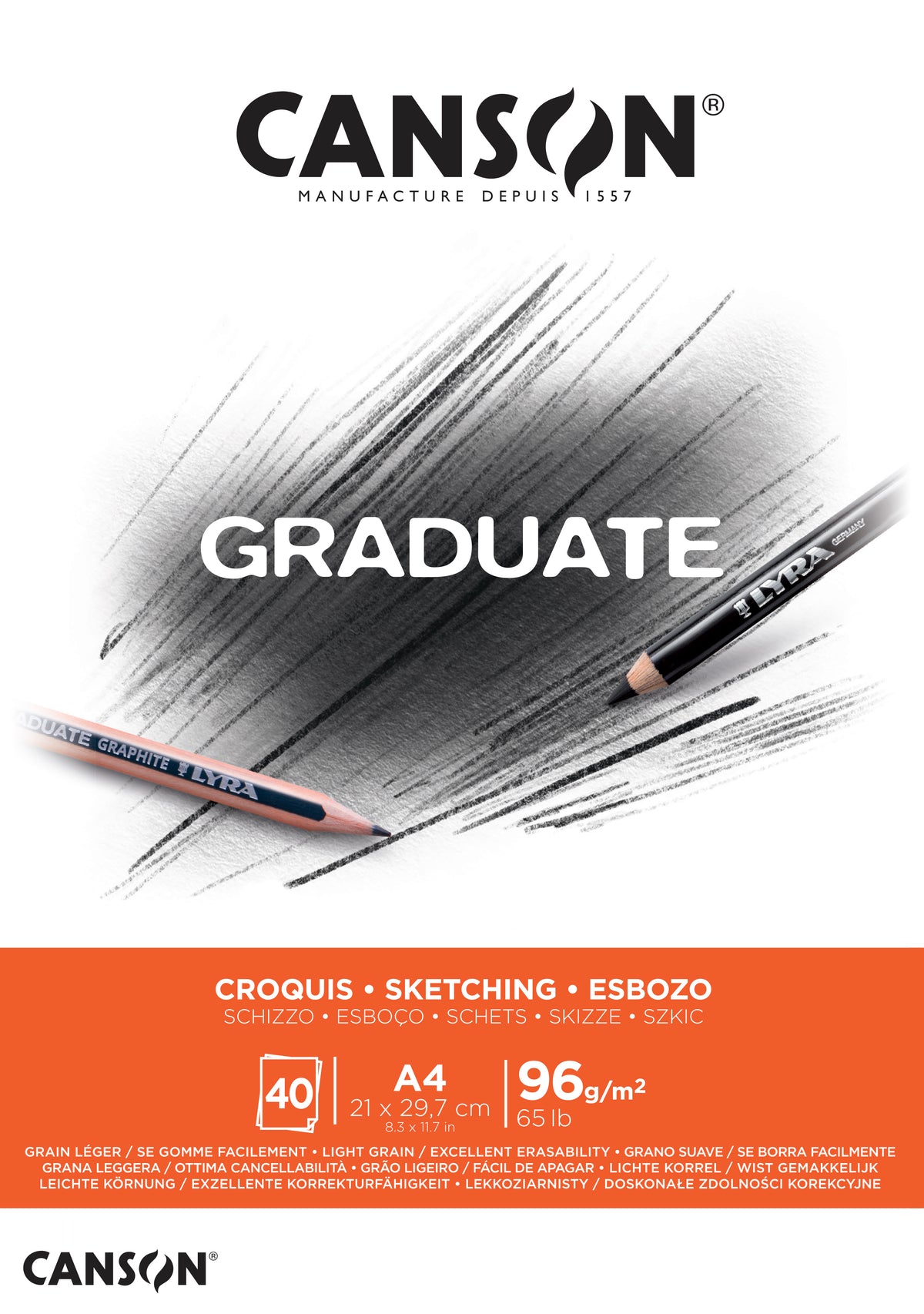 CANSON Graduate vázlattömb 96 g/m² A4 ragasztott - 40 lap