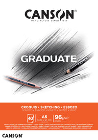 CANSON Graduate vázlattömb 96 g/m², 40 lap, A5, ragasztott
